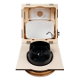 EasyLoo composting toilet with fan 12V black left side