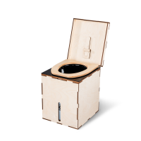 MiniLoo composting toilet with fan 5V black left side